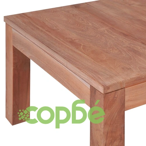 Маса за кафе тиково дърво масив с натурален финиш 60x60x40 cм ➤ топ цена ➤ sorbe.bg