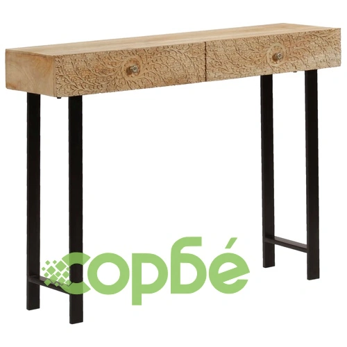 Конзолна маса, мангово дърво масив, 102x30x79 cм ➤ топ цена ➤ sorbe.bg