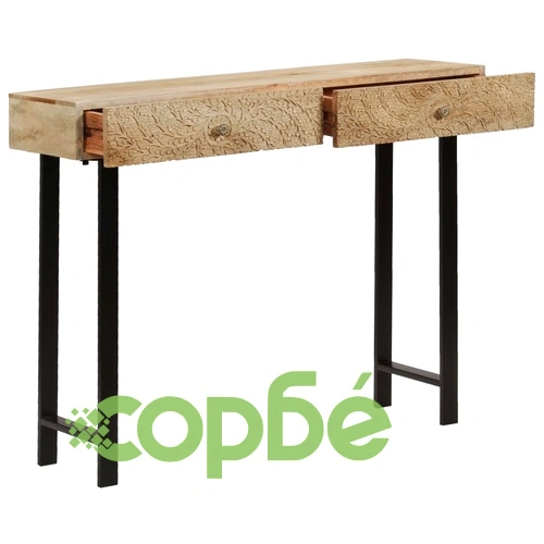 Конзолна маса, мангово дърво масив, 102x30x79 cм ➤ топ цена ➤ sorbe.bg