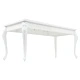 Трапезна маса, 179x89x81 см, висок гланц, бяла
