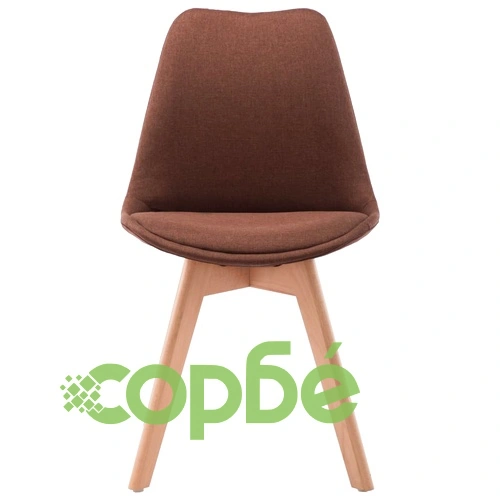 Трапезни столове, 2 бр, кафяви, текстил ➤ топ цена ➤ sorbe.bg