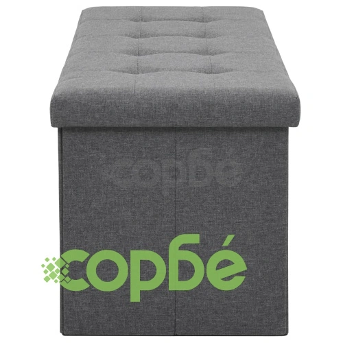 Пейка за съхранение, изкуствен лен, 110x38x38 см, тъмносива ➤ топ цена ➤ sorbe.bg