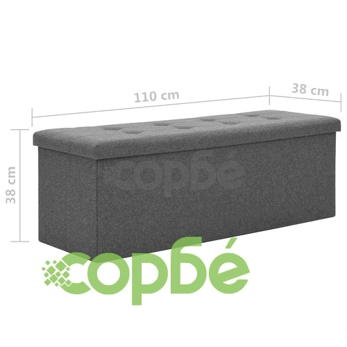Пейка за съхранение, изкуствен лен, 110x38x38 см, тъмносива ➤ топ цена ➤ sorbe.bg