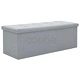 Пейка за съхранение, изкуствен лен, 110x38x38 см, светлосива