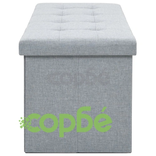 Пейка за съхранение, изкуствен лен, 110x38x38 см, светлосива ➤ топ цена ➤ sorbe.bg