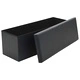 Пейка за съхранение, изкуствена кожа, 110x38x38 см, черна