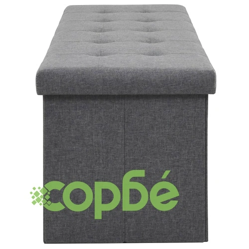 Пейка за съхранение, изкуствен лен, 150x38x38 см, тъмносива ➤ топ цена ➤ sorbe.bg