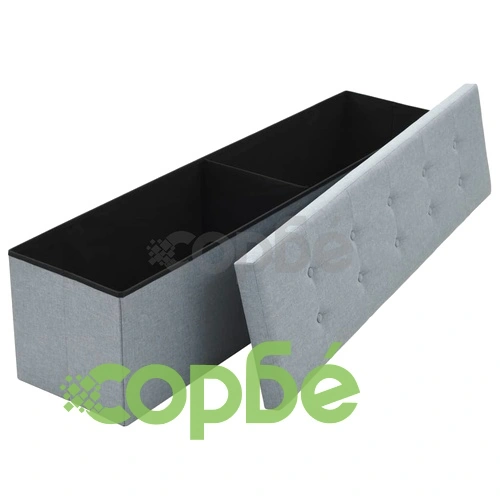 Пейка за съхранение, изкуствен лен, 150x38x38 см, светлосива ➤ топ цена ➤ sorbe.bg