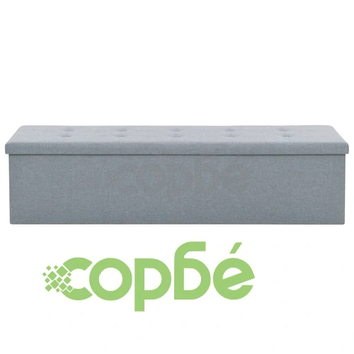 Пейка за съхранение, изкуствен лен, 150x38x38 см, светлосива ➤ топ цена ➤ sorbe.bg