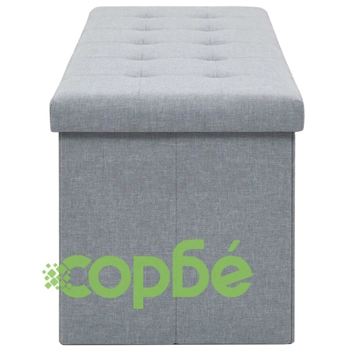 Пейка за съхранение, изкуствен лен, 150x38x38 см, светлосива ➤ топ цена ➤ sorbe.bg