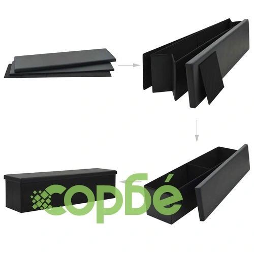 Пейка за съхранение, изкуствена кожа, 150x38x38 см, черна ➤ топ цена ➤ sorbe.bg