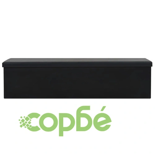 Пейка за съхранение, изкуствена кожа, 150x38x38 см, черна ➤ топ цена ➤ sorbe.bg