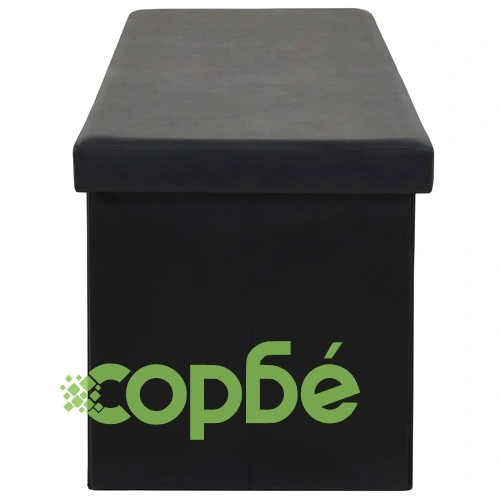 Пейка за съхранение, изкуствена кожа, 150x38x38 см, черна ➤ топ цена ➤ sorbe.bg