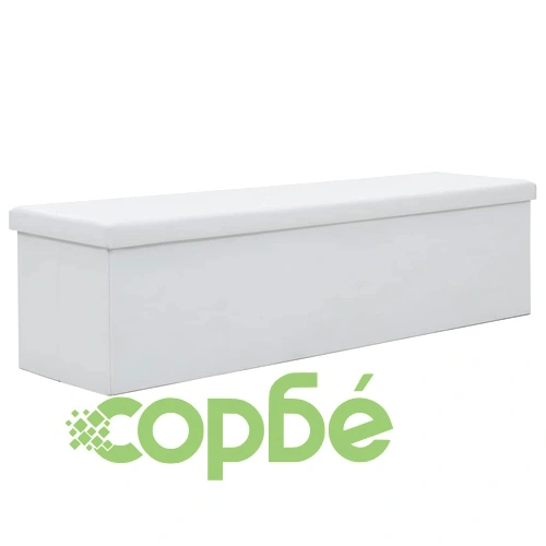 Пейка за съхранение, изкуствена кожа, 150x38x38 см, бяла ➤ топ цена ➤ sorbe.bg