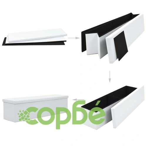 Пейка за съхранение, изкуствена кожа, 150x38x38 см, бяла ➤ топ цена ➤ sorbe.bg