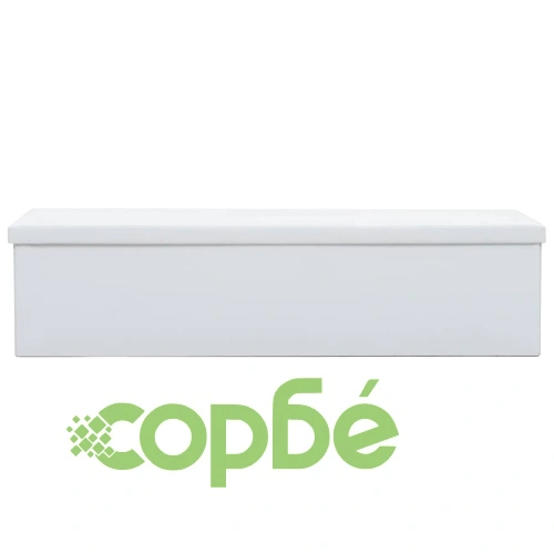 Пейка за съхранение, изкуствена кожа, 150x38x38 см, бяла ➤ топ цена ➤ sorbe.bg