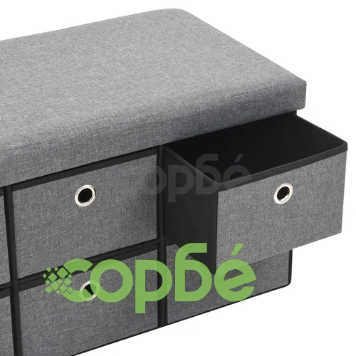Пейка за съхранение, изкуствен лен, 76x38x38 см, тъмносива ➤ топ цена ➤ sorbe.bg