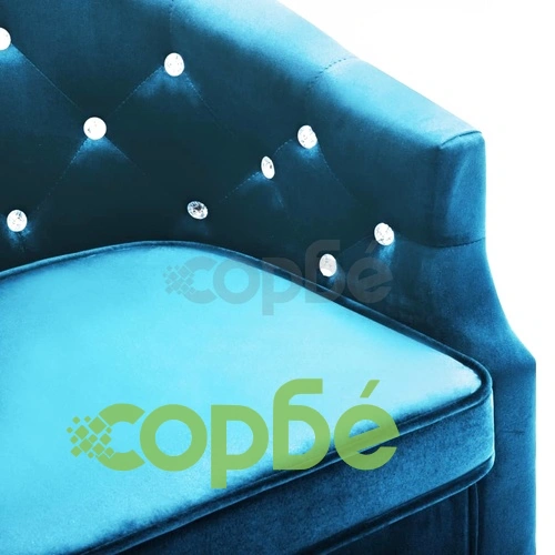 Фотьойл, син, кадифе ➤ топ цена ➤ sorbe.bg