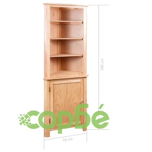 Ъглово шкафче, 59x36x180 см, дъбов масив ➤ топ цена ➤ sorbe.bg
