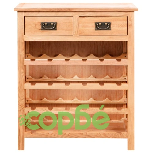 Шкаф за вино, 72x32x90 см, дъбов масив ➤ топ цена ➤ sorbe.bg