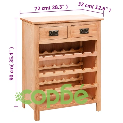 Шкаф за вино, 72x32x90 см, дъбов масив ➤ топ цена ➤ sorbe.bg