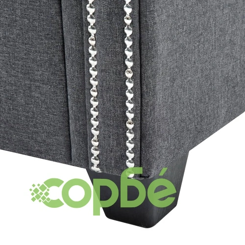 2-местен Честърфийлд диван, текстил, тъмносив ➤ топ цена ➤ sorbe.bg