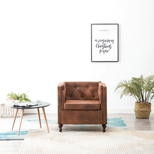 Фотьойл, кафяв, изкуствен велур