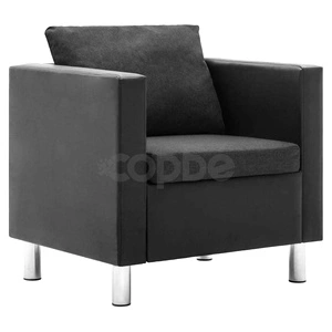 Фотьойл, черно и тъмносиво, изкуствена кожа