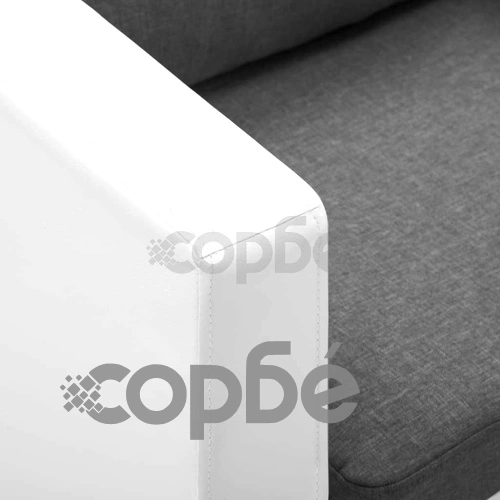 Фотьойл, бяло и светлосиво, изкуствена кожа ➤ топ цена ➤ sorbe.bg