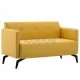 2-местен диван тапицерия от текстил 115x60x67 см жълт