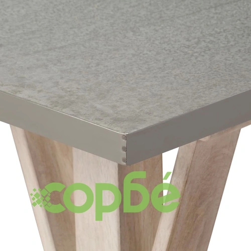 Конзолна маса с цинков плот, 118x35x76 cм, манго масив ➤ топ цена ➤ sorbe.bg