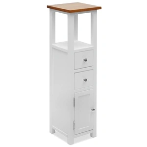 Висок шкаф с чекмеджета, 26x26x94 см, дъбов масив