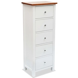 Висок шкаф с чекмеджета, 45x32x115 см, дъбов масив