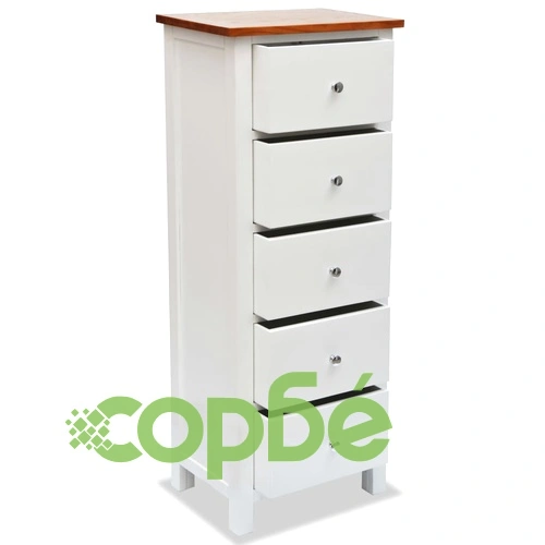 Висок шкаф с чекмеджета, 45x32x115 см, дъбов масив ➤ топ цена ➤ sorbe.bg