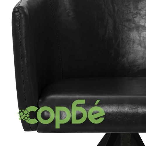 Въртящи се трапезни столове, 2 бр, черни, изкуствена кожа ➤ топ цена ➤ sorbe.bg