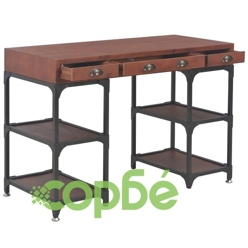 Бюро с 3 чекмеджета, 110x50x78 см, чам масив ➤ топ цена ➤ sorbe.bg