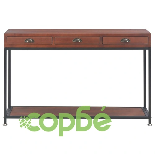 Конзолна маса с 3 чекмеджета, 120x30x76 см, чам масив ➤ топ цена ➤ sorbe.bg