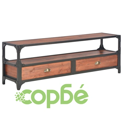 ТВ шкаф с 2 чекмеджета 120x30x40 см борово дърво масив ➤ топ цена ➤ sorbe.bg