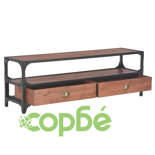 ТВ шкаф с 2 чекмеджета 120x30x40 см борово дърво масив ➤ топ цена ➤ sorbe.bg