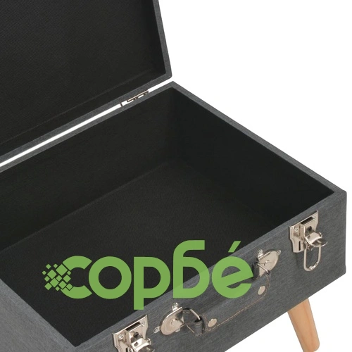 Табуретка за съхранение, 40 см, тъмносива, текстил ➤ топ цена ➤ sorbe.bg