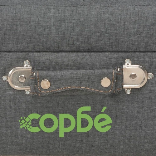 Табуретки за съхранение, 3 бр, тъмносиви, плат ➤ топ цена ➤ sorbe.bg