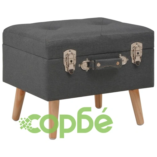 Табуретки за съхранение, 3 бр, тъмносиви, плат ➤ топ цена ➤ sorbe.bg