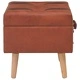 Табуретка за съхранение, 40 см, жълтокафява, изкуствена кожа