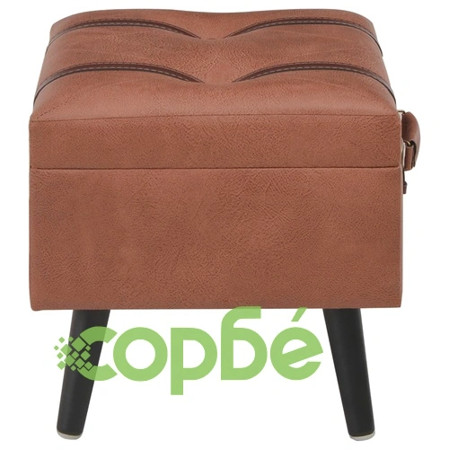 Табуретка за съхранение, 40 см, кафява, изкуствена кожа ➤ топ цена ➤ sorbe.bg