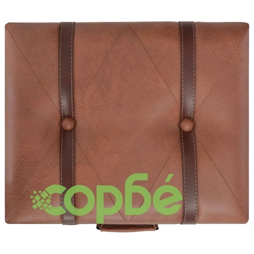 Табуретка за съхранение, 40 см, кафява, изкуствена кожа ➤ топ цена ➤ sorbe.bg