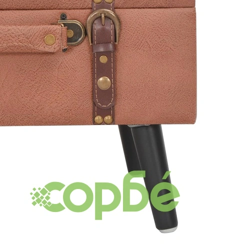 Табуретка за съхранение, 40 см, кафява, изкуствена кожа ➤ топ цена ➤ sorbe.bg