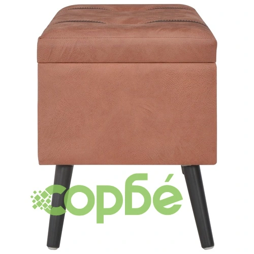 Табуретки за съхранение, 3 бр, кафяви, изкуствена кожа ➤ топ цена ➤ sorbe.bg