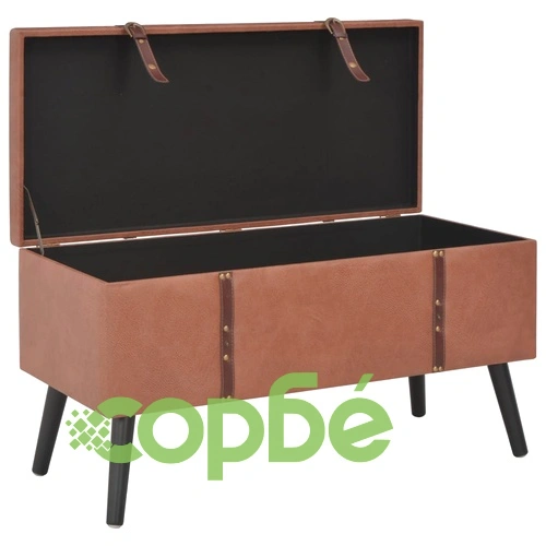 Табуретки за съхранение, 3 бр, кафяви, изкуствена кожа ➤ топ цена ➤ sorbe.bg