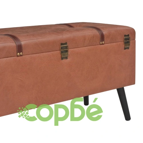 Табуретки за съхранение, 3 бр, кафяви, изкуствена кожа ➤ топ цена ➤ sorbe.bg