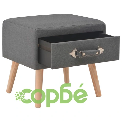 Нощно шкафче, тъмносиво, 40x35x40 см, плат ➤ топ цена ➤ sorbe.bg